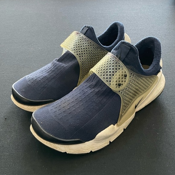 Nike Sock Dart Men's Shoes Midnight Navy/Medium Grey/White/Black size 12 - Picture 1 of 8